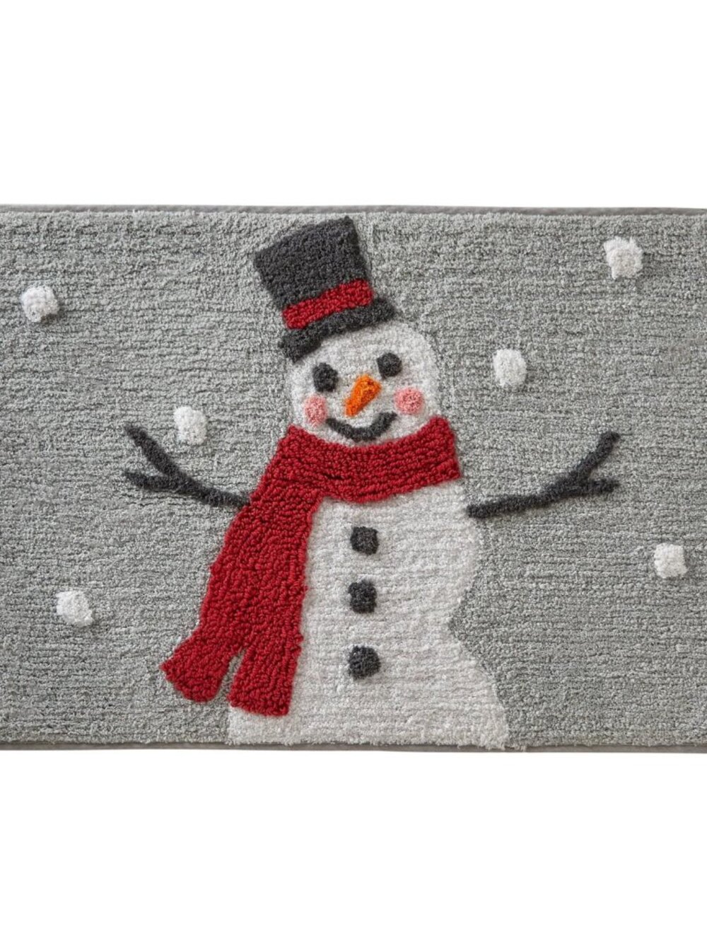 NWT SKL Home Christmas / Winter Whistler Snowman Bath Mat Rug Gray Multi 20 x 30